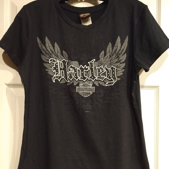 Womens Harley Davidson Short Sleeve Tshirt - Large - Picture 1 of 4